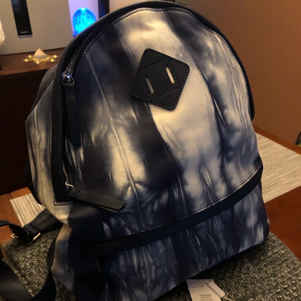 Ladies knapsack handbag denim blue